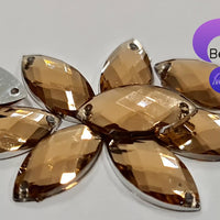 LIGHT PEACH - 15x7mm Acrylic Horse Eye Flatback Rhinestone