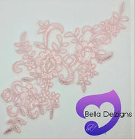 LIGHT PINK - Lace Applique Motif - Bridal Flower
