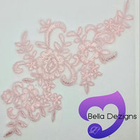 LIGHT PINK - Lace Applique Motif - Bridal Flower