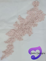 LIGHT PINK - Lace Applique Motif - Embroided Sequin
