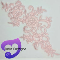 LIGHT PINK - Lace Applique Motif - Bridal Flower
