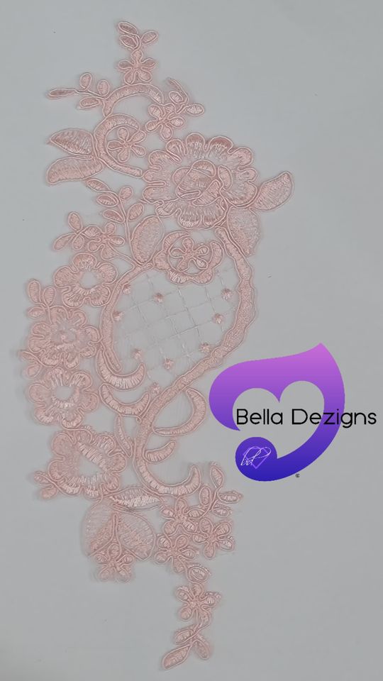 LIGHT PINK - Lace Applique Motif - Bridal Diamond