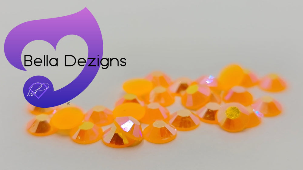 ORANGE AB - Resin Jelly AB Flatback Crystal Rhinestones
