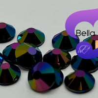 PEACOCK FEATHER (GOLD BACK) - Non Hotfix Flatback Crystal Rhinestones