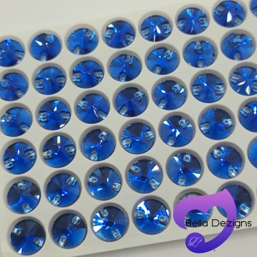 SAPPHIRE - Non Hotfix Rivoli Flatback Crystal Rhinestone