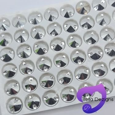 SILVER HEMITITE - Non Hotfix Rivoli Flatback Crystal Rhinestone
