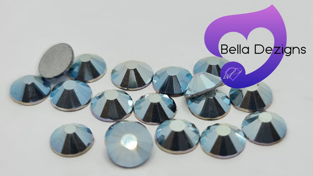 SKY BLUE METAL - Non Hotfix Flatback Crystal Rhinestones