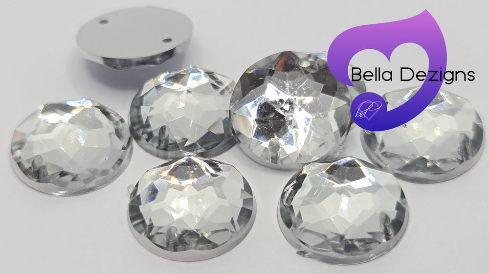 CRYSTAL CLEAR - 12mm Strass Diamond Acrylic Flatback Rhinestone