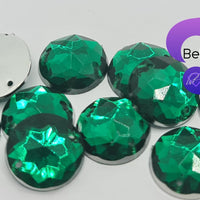 EMERALD - 12mm Strass Diamond Acrylic Flatback Rhinestone
