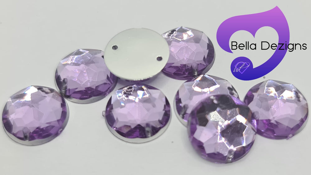 LIGHT PURPLE - 12mm Strass Diamond Acrylic Flatback Rhinestone