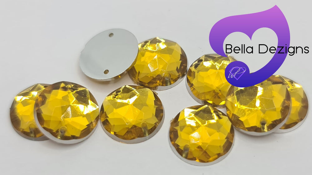 TOPAZ - 12mm Strass Diamond Acrylic Flatback Rhinestone