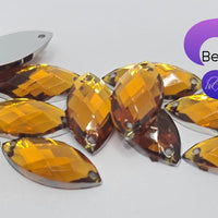 TOPAZ - 15x7mm Acrylic Horse Eye Flatback Rhinestone