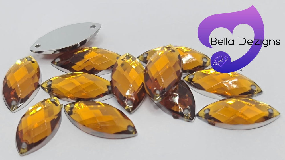 TOPAZ - 15x7mm Acrylic Horse Eye Flatback Rhinestone